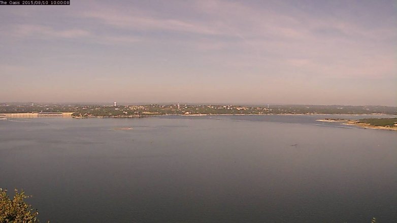Lake Travis webcam, August 10, 2015 9:05 AM CT