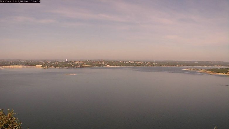Lake Travis webcam, August 10, 2015 9:10 AM CT