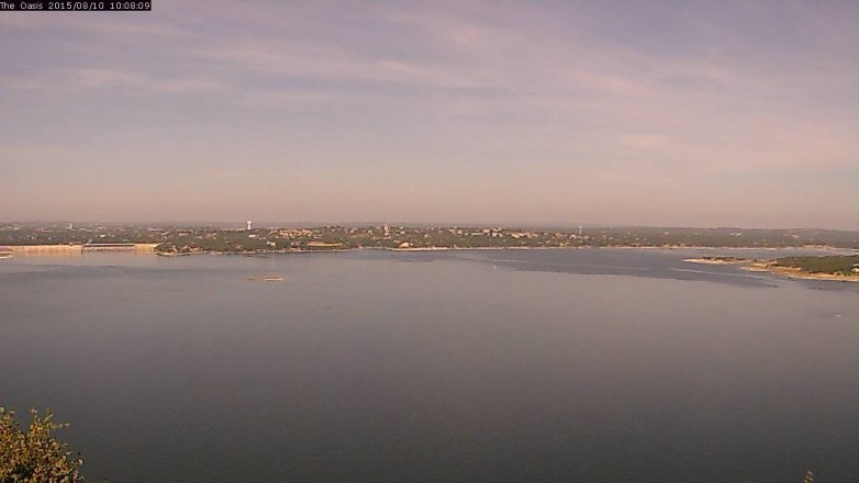 Lake Travis webcam, August 10, 2015 9:15 AM CT