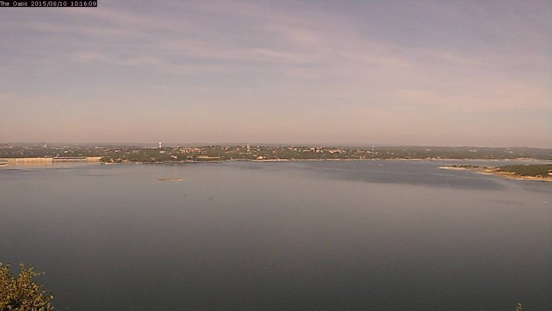 Lake Travis webcam, August 10, 2015 9:20 AM CT