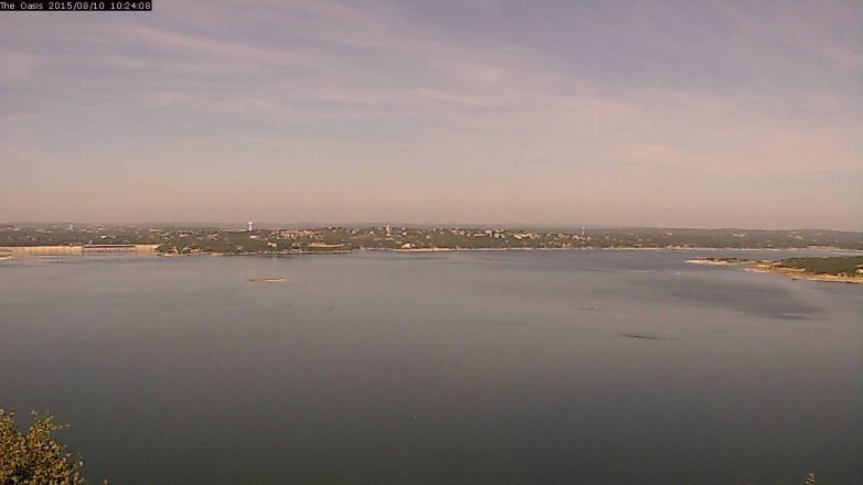 Lake Travis webcam, August 10, 2015 9:30 AM CT
