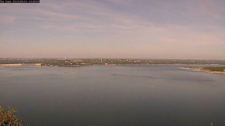 Lake Travis webcam, August 10, 2015 9:35 AM CT