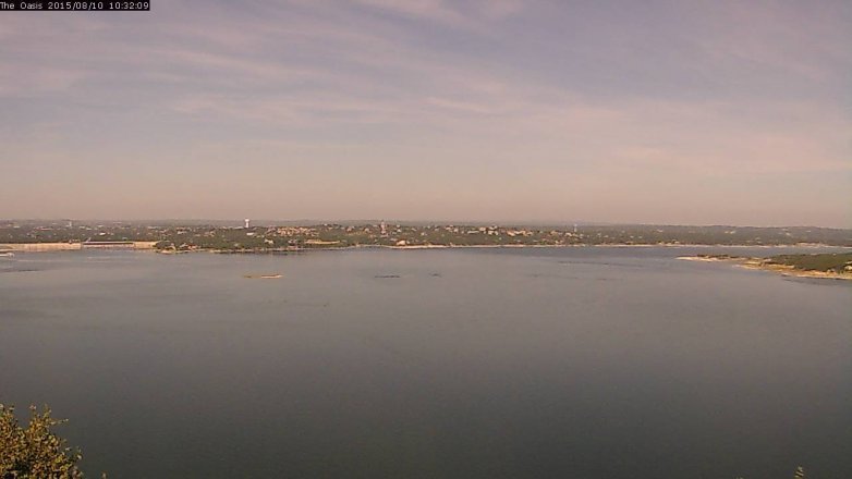 Lake Travis webcam, August 10, 2015 9:40 AM CT