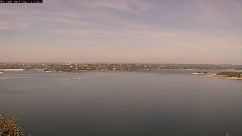 Lake Travis webcam, August 10, 2015 9:45 AM CT
