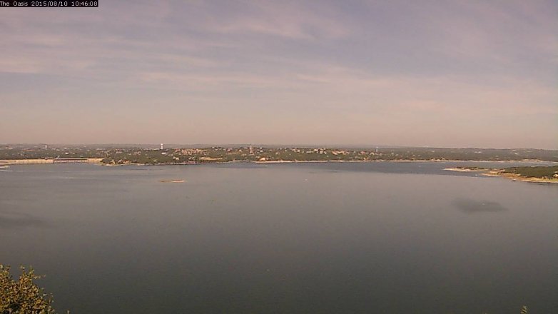 Lake Travis webcam, August 10, 2015 9:55 AM CT