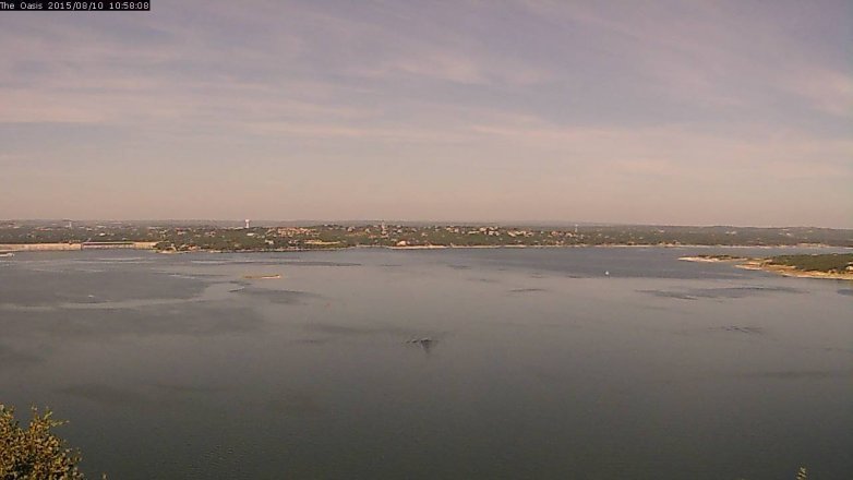 Lake Travis webcam, August 10, 2015 10:05 AM CT