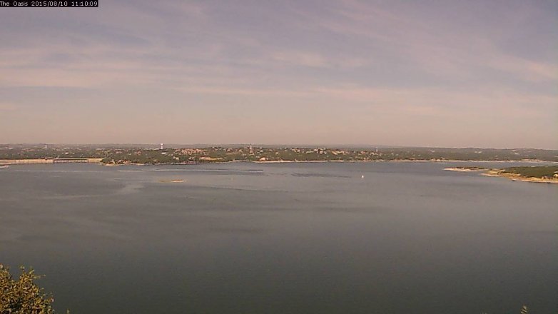 Lake Travis webcam, August 10, 2015 10:15 AM CT
