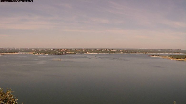 Lake Travis webcam, August 10, 2015 10:20 AM CT