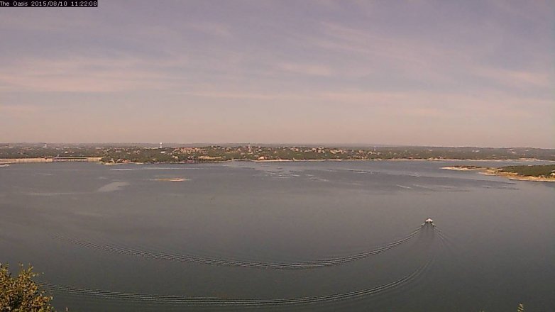 Lake Travis webcam, August 10, 2015 10:30 AM CT