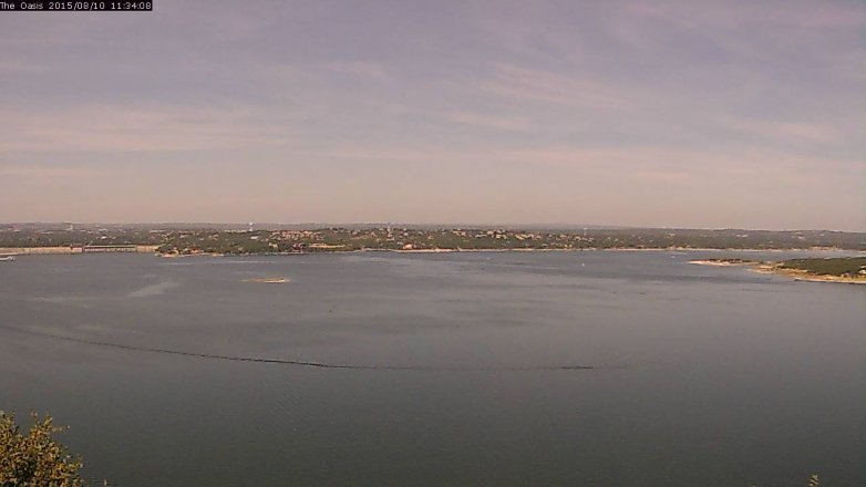 Lake Travis webcam, August 10, 2015 10:40 AM CT