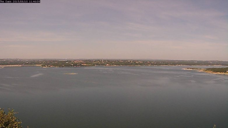 Lake Travis webcam, August 10, 2015 10:50 AM CT