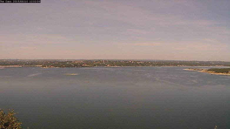 Lake Travis webcam, August 10, 2015 11:10 AM CT