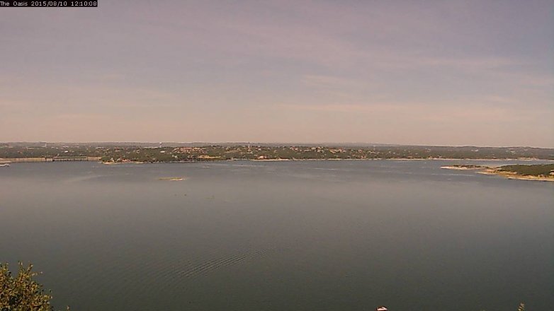 Lake Travis webcam, August 10, 2015 11:15 AM CT