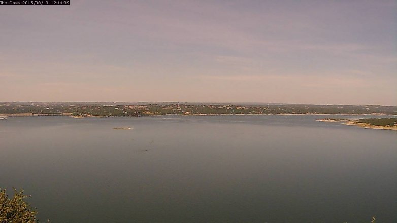 Lake Travis webcam, August 10, 2015 11:20 AM CT