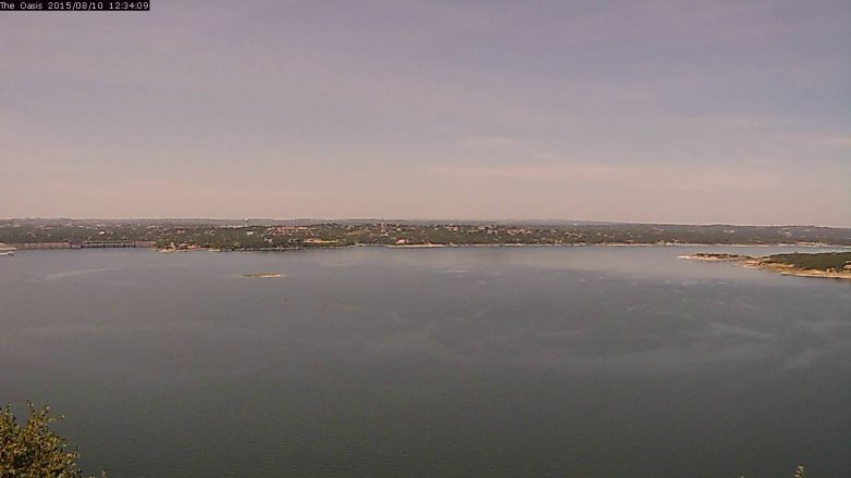 Lake Travis webcam, August 10, 2015 11:40 AM CT