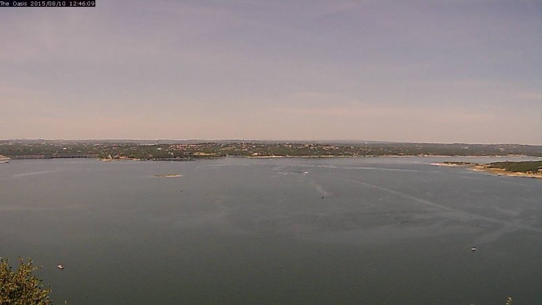 Lake Travis webcam, August 10, 2015 11:50 AM CT