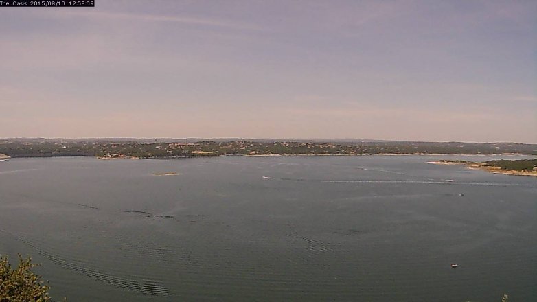 Lake Travis webcam, August 10, 2015 12:05 PM CT