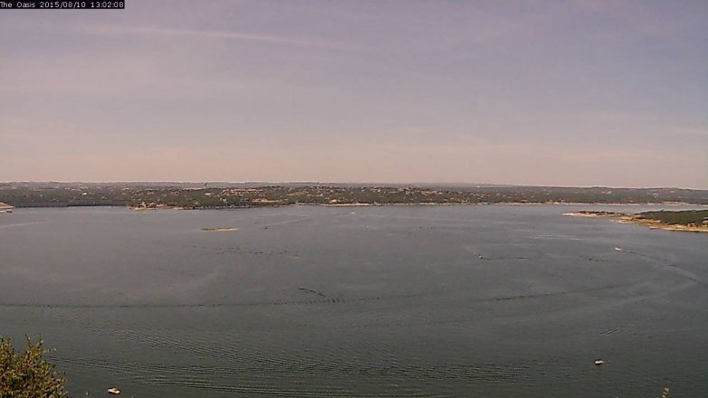 Lake Travis webcam, August 10, 2015 12:10 PM CT