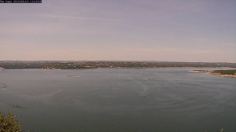 Lake Travis webcam, August 10, 2015 12:15 PM CT