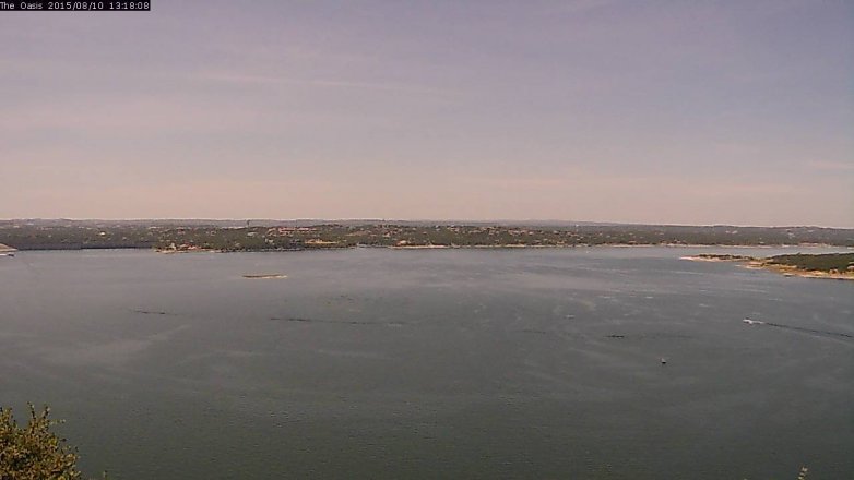 Lake Travis webcam, August 10, 2015 12:25 PM CT