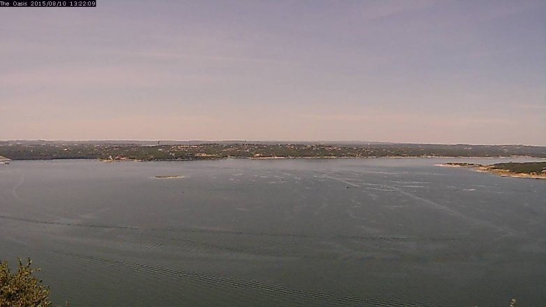 Lake Travis webcam, August 10, 2015 12:30 PM CT