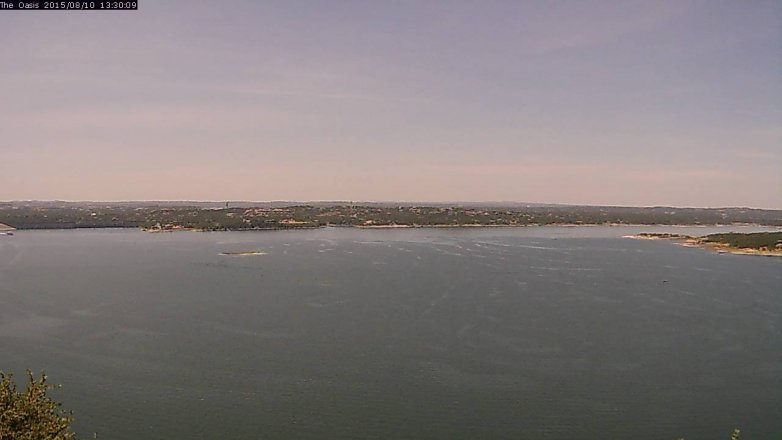 Lake Travis webcam, August 10, 2015 12:35 PM CT