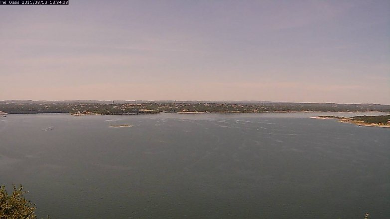 Lake Travis webcam, August 10, 2015 12:40 PM CT