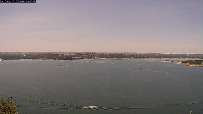 Lake Travis webcam, August 10, 2015 12:50 PM CT