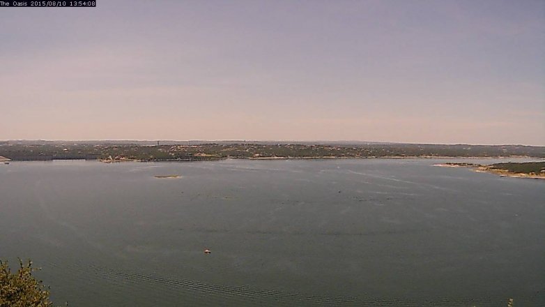 Lake Travis webcam, August 10, 2015 1:00 PM CT