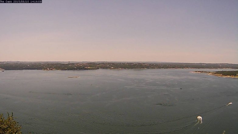 Lake Travis webcam, August 10, 2015 1:25 PM CT