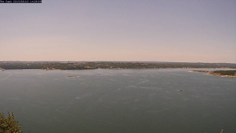 Lake Travis webcam, August 10, 2015 1:35 PM CT