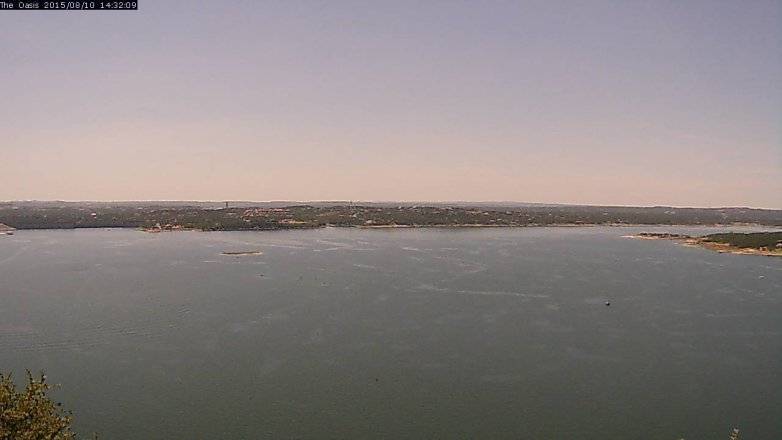 Lake Travis webcam, August 10, 2015 1:40 PM CT