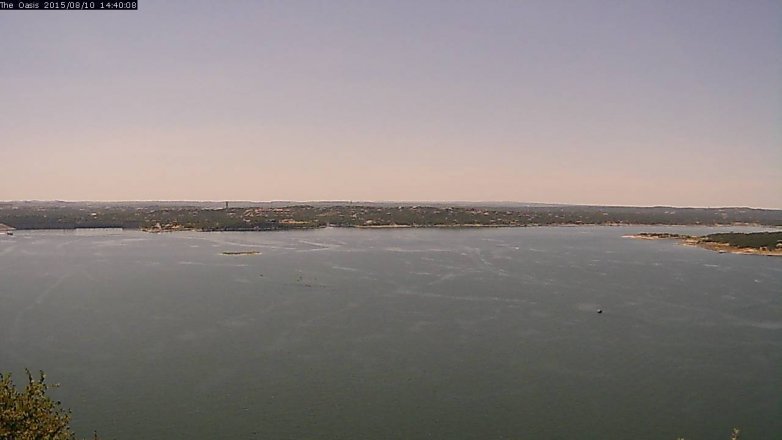Lake Travis webcam, August 10, 2015 1:45 PM CT