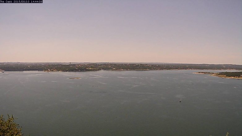 Lake Travis webcam, August 10, 2015 1:50 PM CT