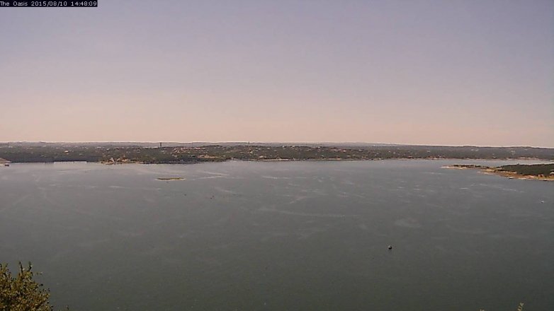 Lake Travis webcam, August 10, 2015 1:55 PM CT