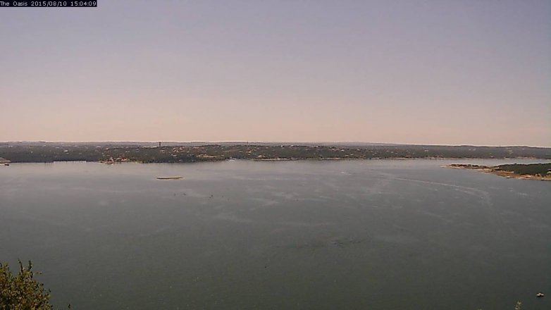 Lake Travis webcam, August 10, 2015 2:10 PM CT