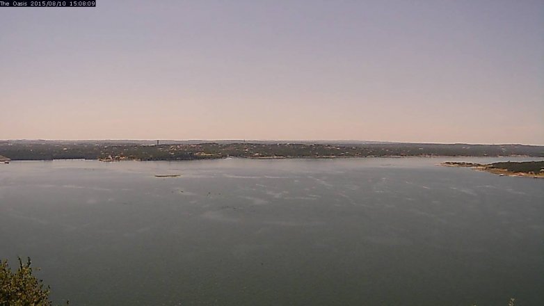Lake Travis webcam, August 10, 2015 2:15 PM CT