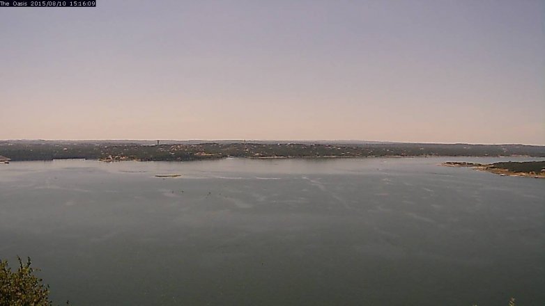 Lake Travis webcam, August 10, 2015 2:25 PM CT