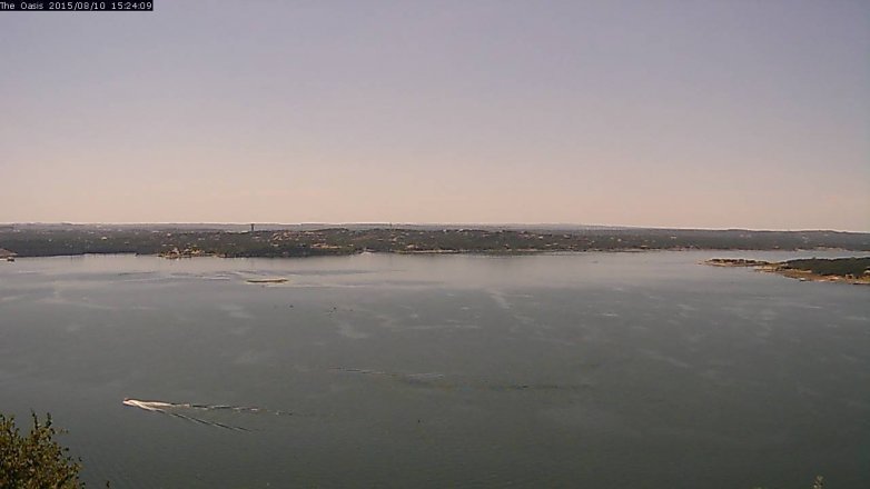 Lake Travis webcam, August 10, 2015 2:30 PM CT