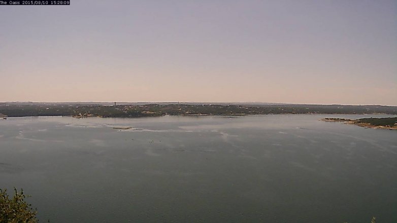 Lake Travis webcam, August 10, 2015 2:35 PM CT