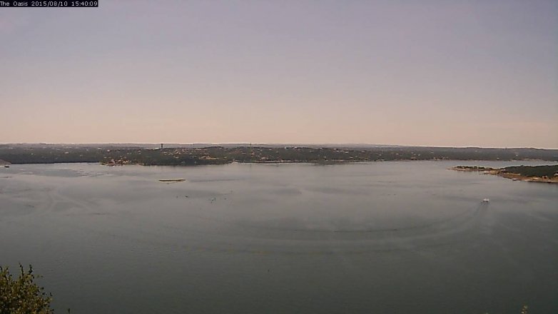 Lake Travis webcam, August 10, 2015 2:45 PM CT