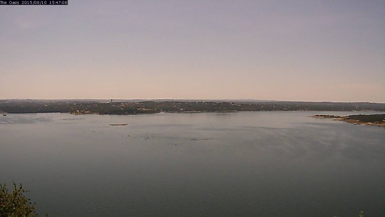 Lake Travis webcam, August 10, 2015 2:55 PM CT