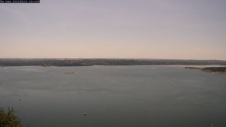 Lake Travis webcam, August 10, 2015 3:20 PM CT