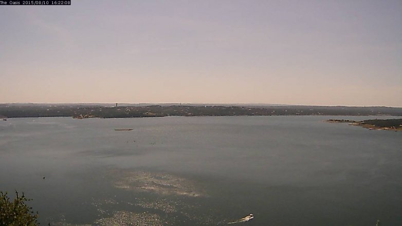 Lake Travis webcam, August 10, 2015 3:30 PM CT