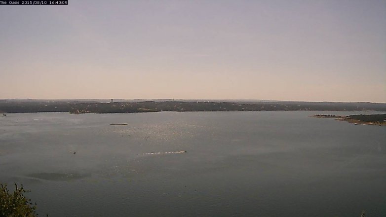 Lake Travis webcam, August 10, 2015 3:45 PM CT