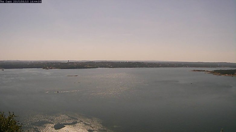 Lake Travis webcam, August 10, 2015 3:50 PM CT