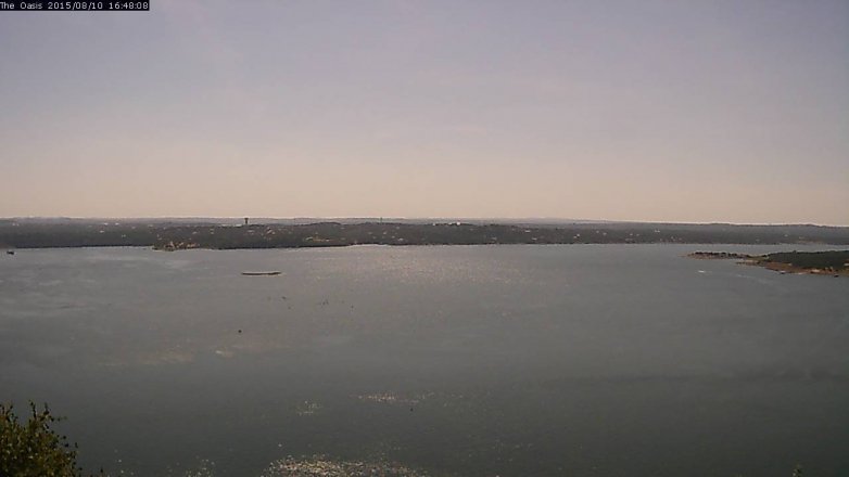 Lake Travis webcam, August 10, 2015 3:55 PM CT