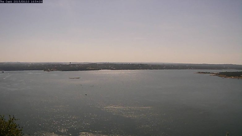 Lake Travis webcam, August 10, 2015 4:00 PM CT
