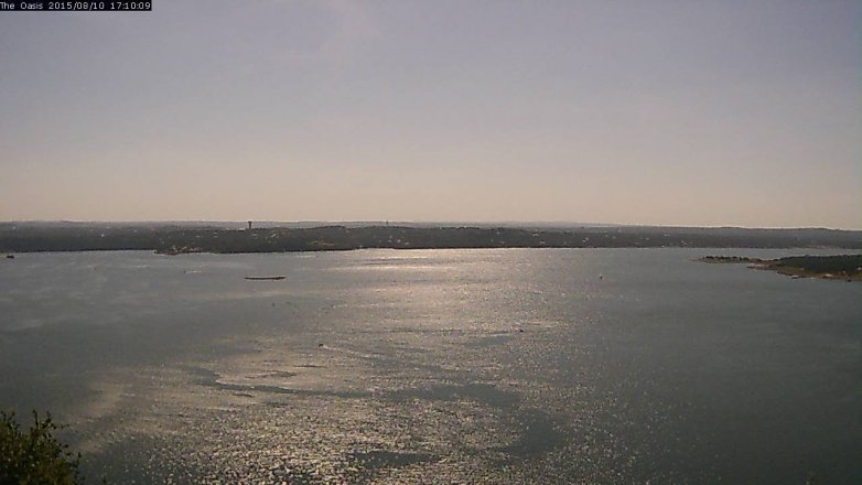 Lake Travis webcam, August 10, 2015 4:15 PM CT