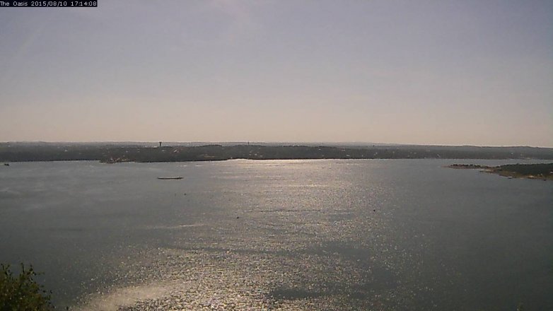 Lake Travis webcam, August 10, 2015 4:20 PM CT